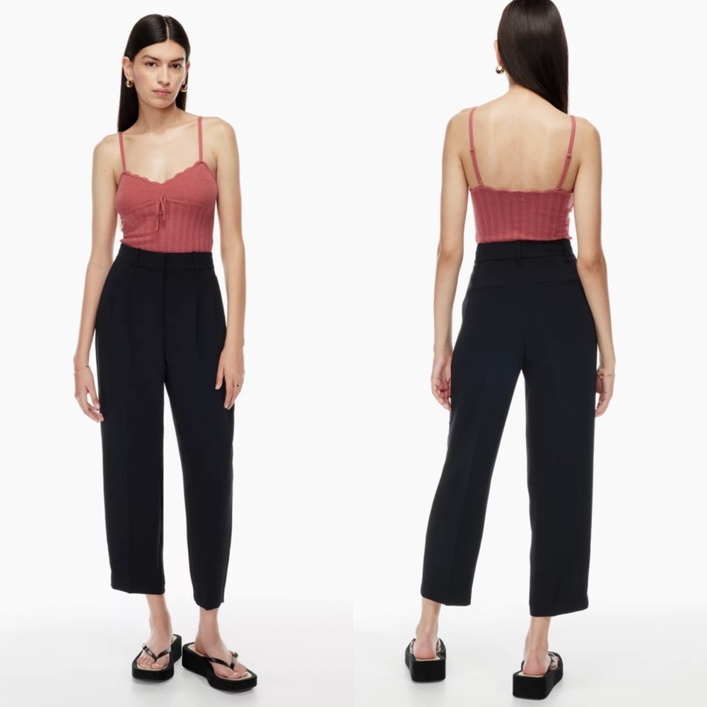 Aritzia High-Rise Black Cropped Dress Pants